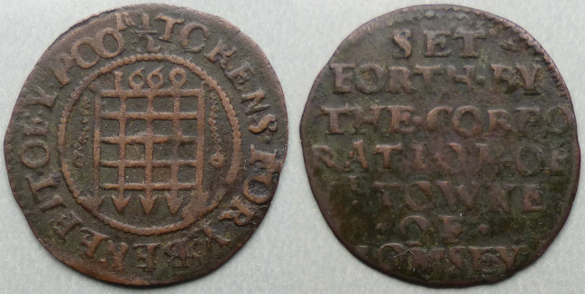 Romsey, corporation issue 1669 halfpenny Romsey, corporation issue 1669 halfpenny